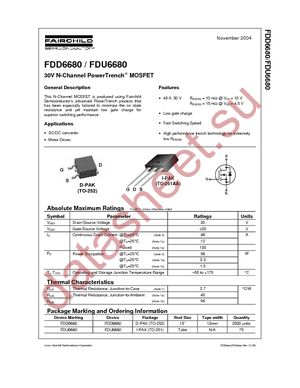 FDU6680 datasheet  